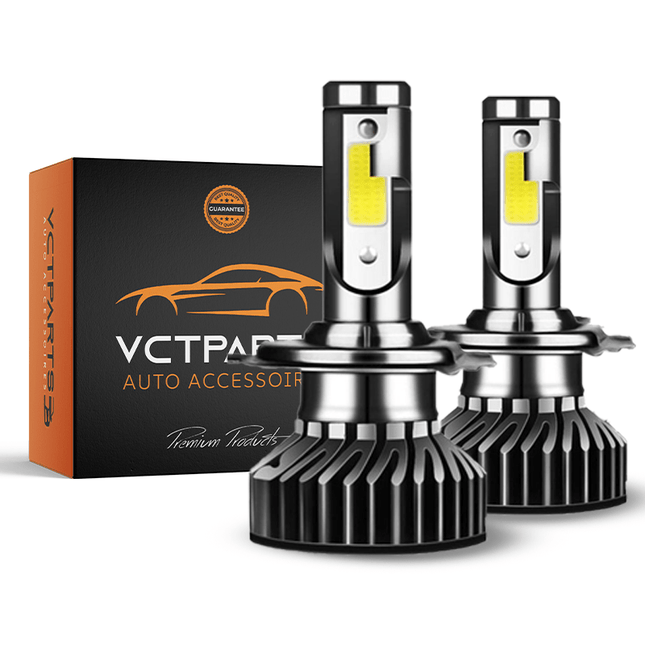 VCTparts H4 LED Dimlicht Koplampen 8000K – Helder Wit/IJsblauw Licht met Ventilator en Canbus Decoder (Set van 2) NORGOS 1