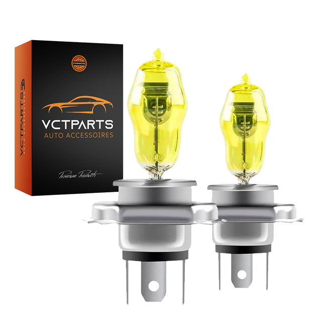 H4 Halogeen Koplampen Dimlicht 3000K Geel Licht (set 2 stuks) - VCTparts.nl