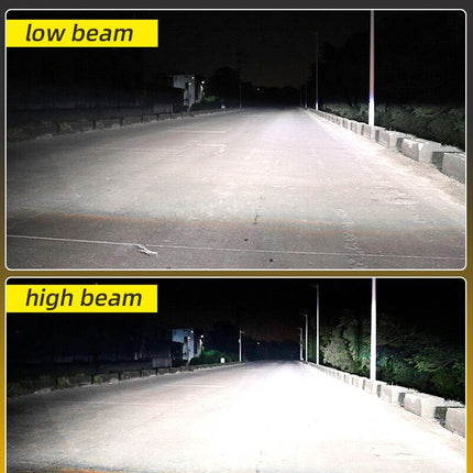 H7 LED Motor Koplamp met Projector Lens (1 stuk) – Mini Turbo Fan Canbus Bi - Beam Grootlicht en Dimlicht 6000K Helder Wit Motor LED Verlichting - VCTparts.nl