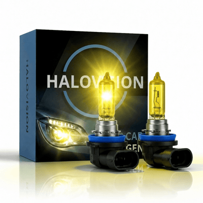 HaloVision Halogeen Koplampen H11 – 12V 3000K Retro Geel – Warmgeel Klassiek Dimlicht Grootlicht Halogeenlampen Set van 2 Autolampen