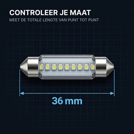 HaloVision HaloVision LED C5W/C10W Festoen Buislamp 36mm 6000K Helder Wit – Canbus Plug en Play Interieurverlichting LED Set van 2 Autolampen HaloVision 5