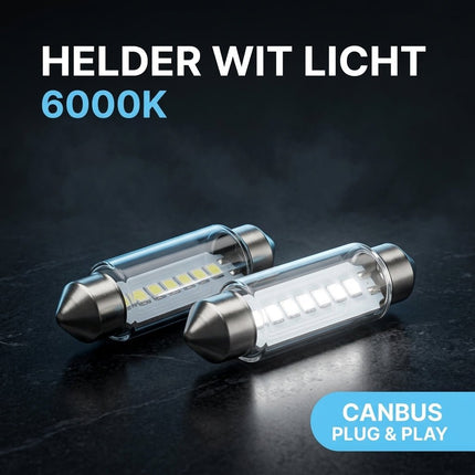 HaloVision HaloVision LED C5W/C10W Festoen Buislamp 41mm 6000K Helder Wit – Canbus Plug en Play Interieurverlichting LED Set van 2 Autolampen HaloVision 4