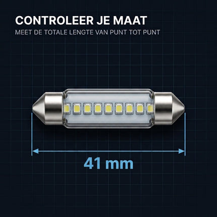 HaloVision HaloVision LED C5W/C10W Festoen Buislamp 41mm 6000K Helder Wit – Canbus Plug en Play Interieurverlichting LED Set van 2 Autolampen HaloVision 6