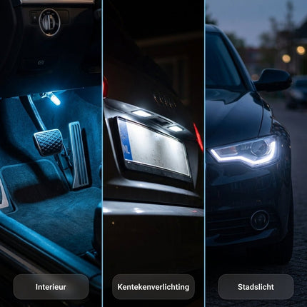 HaloVision HaloVision T10 W5W LED RGBW Bluetooth Set met Afstandsbediening - Wit Blauw Rood Groen Multicolor - 12V Interieurverlichting Kentekenverlichting Stadslicht Set van 2 HaloVision 7
