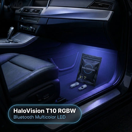 HaloVision HaloVision T10 W5W LED RGBW Bluetooth Set met Afstandsbediening - Wit Blauw Rood Groen Multicolor - 12V Interieurverlichting Kentekenverlichting Stadslicht Set van 2 HaloVision 8