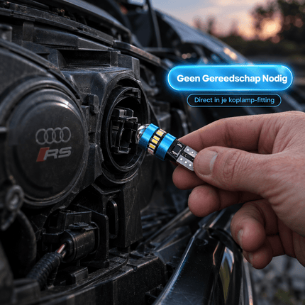 HaloVision Halovision T10 W5W LED Strobe Lampjes IJsblauw 8000K - Flitsend Stadslicht Dagrijverlichting Koplamp Canbus 12V Steekfitting met Lens Set van 2 HaloVision 4