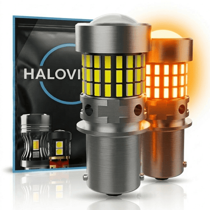 HaloVision HaloVision Turbo LED BA15S P21W 1156 Amber Oranje 6W – Canbus Plug en Play Knipperlicht Richtingaanwijzer LED Set van 2 Autolampen HaloVision 1