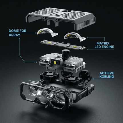 HaloVision Halovision Turbo LED Grill Verlichting - Set van 2 Triple Lens Matrix Laser Lampen 70W/100W - Auto en Offroad Voertuigen 12V-24V Combo Beam IP68 HaloVision 9