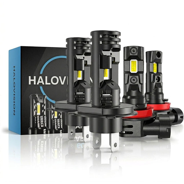 HaloVision HaloVision Turbo LED Koplampen H4 en H8 H9 H11 H16 - Combideal 25W 30000Lm 6000K Helder Wit LED Set Combideal 1