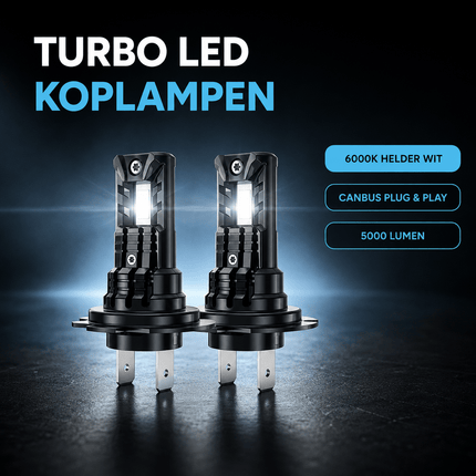 HaloVision HaloVision Turbo LED Koplampen H7 – 25W 5000Lm 6000K Helder Wit – Canbus Plug en Play Dimlicht Grootlicht LED Set van 2 Autolampen HaloVision 7