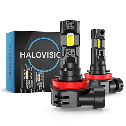 HaloVision HaloVision Turbo LED Koplampen H8 H9 H11 H16 – 25W 30000Lm 6000K Helder Wit – Canbus Plug en Play Mistlamp Dimlicht LED Set van 2 Autolampen HaloVision 1