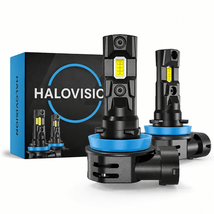 HaloVision HaloVision Turbo LED Koplampen H8 H9 H11 H16 – 25W 5000Lm 6000K Helder Wit – Canbus Plug en Play Mistlamp Dimlicht LED Set van 2 Autolampen HaloVision 1