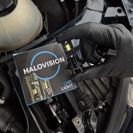 HaloVision Turbo LED Groot Licht + Koplampen H7 + H1 – 150W 30000Lm 6000K Helder Wit – Canbus Plug en Play Dimlicht + Grootlicht LED Set van 4 Autolampen - VCTparts.nl