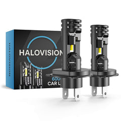 HaloVision HaloVision Turbo LED Koplampen H4 – 25W 30000Lm 6000K Helder Wit – Canbus Plug en Play Dimlicht Grootlicht LED Set van 2 Autolampen HaloVision 1