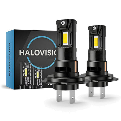 HaloVision Turbo LED Koplampen H7 – 12v-24v 25W 5000Lm 6000K Helder Wit – Canbus Plug en Play Dimlicht Grootlicht LED Set van 2 Autolampen