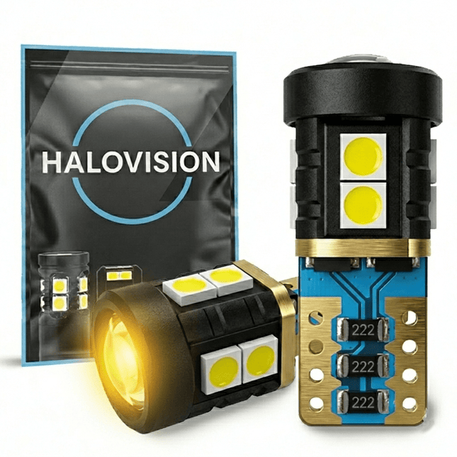 HaloVision HaloVision Turbo LED T10 W5W Amber Oranje - Canbus Plug en Play Zijmarkering Knipperlicht en Retro Dagrijverlichting Set van 2 HaloVision 1