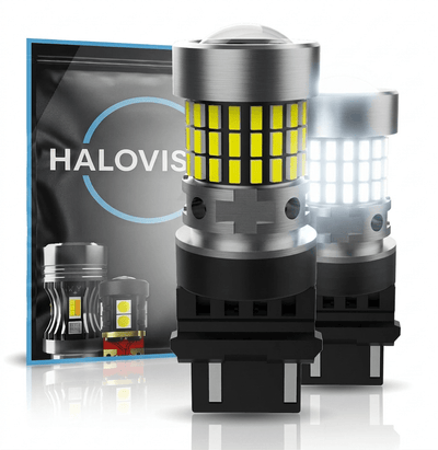 HaloVision Turbo LED T20 7440 6000K Helder Wit 6W  – Canbus Plug en Play Stadslicht Dagrijverlichting Achteruitrijlicht LED Set van 2 Autolampen