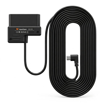 Auto Dashcam Continue Voeding Hardwire OBD Kabel Voeding USB C [3.5M 12v/24v naar 5V/3A