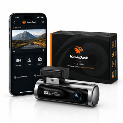 HawkDash HawkDash 4K Dashcam met WiFi en GPS – Sony Starvis 2 Nachtzicht, 170° Groothoek, Parkeermodus en Loop Recording [USB-C 3840x2160] NORGOS 1