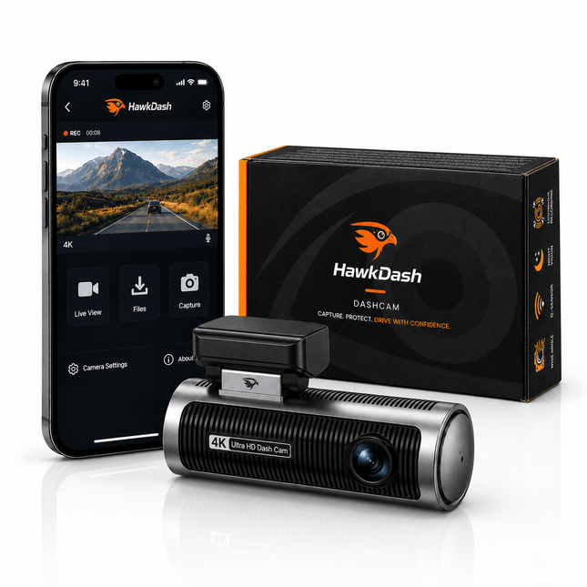 HawkDash HawkDash 4K Dashcam met WiFi en GPS – Sony Starvis 2 Nachtzicht, 170° Groothoek, Parkeermodus en Loop Recording [USB-C 3840x2160] NORGOS 1