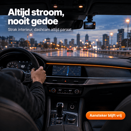 HawkDash HawkDash Dashcam OBD Voeding USB-C – Continue Parkeervoeding via OBD2 Poort 12V/24V naar 5V 3A [3,5M Haakse Kabel] NORGOS 2