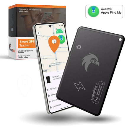 VCTparts HawkDash Ultradunne Global GPS IOS iPhone Tracker Card – Draadloos Opladen Waterdichte Smart Wallet Tracker Compatibel met Apple Find My Device NORGOS 1