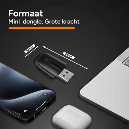 HawkDash Mini 2-in-1 Car Dongle - CarPlay Dongle - Android Auto Dongle - Draadloos CarPlay & Android Auto - Zwart - VCTparts.nl