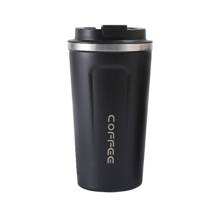 Hervulbare Thermo Koffiebeker Zwart 380 ml - Mok voor onderweg - VCTparts.nl