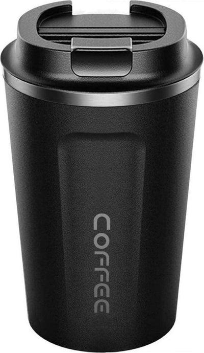 Hervulbare Thermo Koffiebeker Zwart 380 ml - Mok voor onderweg