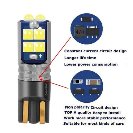 VCTparts High Power led T10 IJs Blauw - W5W (set) [Stadsverlichting - Parkeerverlichting - Kentekenverlichting - Interieurverlichting] NORGOS 5