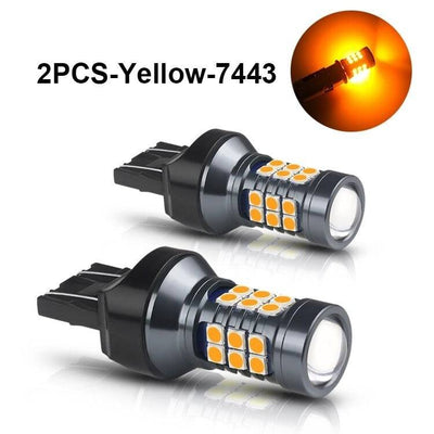 High Power T20 LED Lamp Bol - Oranje / Amber Geel (set) 7443 W21/5W 3030SMD