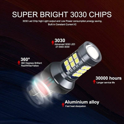 VCTparts High Power T20 LED Lamp Bol - Oranje / Amber Geel (set) 7443 W21/5W 3030SMD NORGOS 4