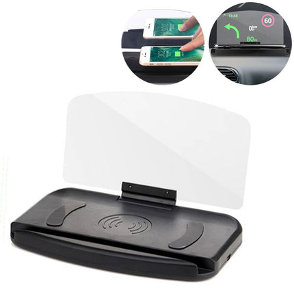 VCTparts HUD Head - up Display met Draadloze Oplader Mobiele Telefoonhouder GPS - navigatie Autosnelheidsprojector Autotelefoonstandaard Spiegeling NORGOS 3