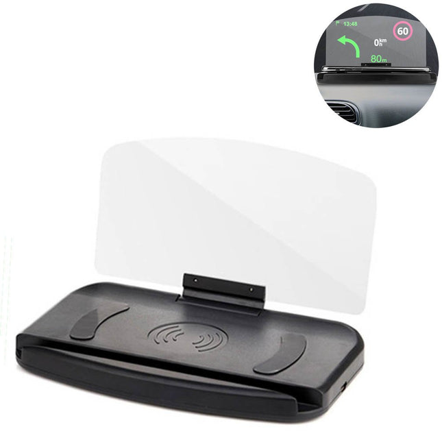 HUD Head - up Display Mobiele Telefoonhouder GPS - navigatie Autosnelheidsprojector Autotelefoonstandaard Spiegeling Snelheid km/h - VCTparts.nl