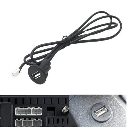 VCTparts Inbouw 4 - pin naar USB Verlangkabel Convertor 100cm Midden Console Dop voor Autoradio naar Telefoon [Verlengsnoer Interface] NORGOS 6