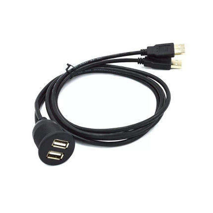 VCTparts Inbouw Dubbele USB Verlangkabel Convertor 100cm Midden Console Dashboard Dop met Wartel voor Autoradio naar Telefoon [Snoer Interface] NORGOS 2