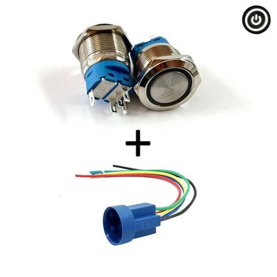 Inbouw Schakelaar 12V Drukknop - Aan/Uit Logo voor Elektrische Accessoires