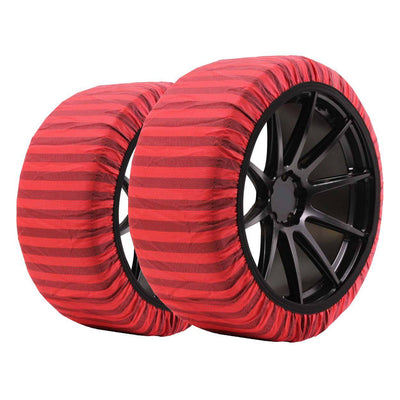 Isse 54 XS Textiel sneeuwkettingen voor Autobanden - Classic Rood Gestreept 2 stuks (set)