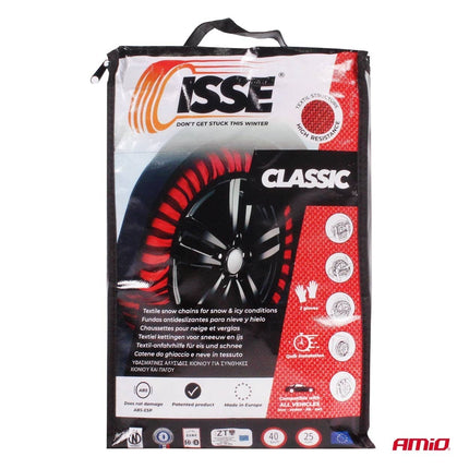 Isse Isse 70 XL Textiel sneeuwkettingen voor Autobanden - Classic Rood Gestreept 2 stuks (set) AMiO 7