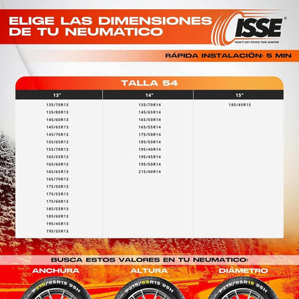 Isse Textiel sneeuwkettingen Super Wit - Oranje 54 XS 2 stuks (set) - VCTparts.nl