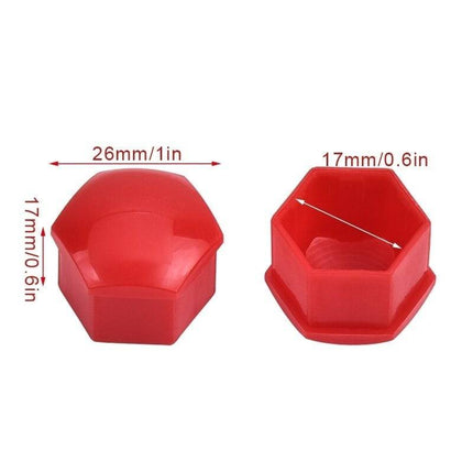 J - TEC Wielbout Wielmoer 17mm Doppen Beschermende Afdekkapjes Rood 20 stuks (set) - VCTparts.nl