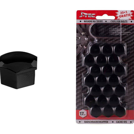 J - TEC Wielbout Wielmoer 17mm Doppen Beschermende Afdekkapjes Zwart 20 stuks (set) - VCTparts.nl