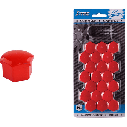 J - TEC J - TEC Wielbout Wielmoer 19mm Doppen Beschermende Afdekkapjes Rood 20 stuks (set) AMiO 3