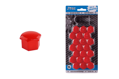 J-TEC Wielbout Wielmoer 19mm Doppen Beschermende Afdekkapjes Rood 20 stuks (set)