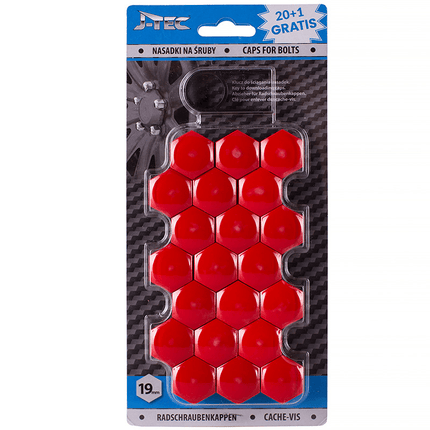 J - TEC J - TEC Wielbout Wielmoer 19mm Doppen Beschermende Afdekkapjes Rood 20 stuks (set) AMiO 2