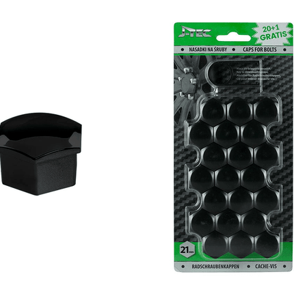 J - TEC J - TEC Wielbout Wielmoer 21mm Doppen Beschermende Afdekkapjes Zwart 20 stuks (set) AMiO 8