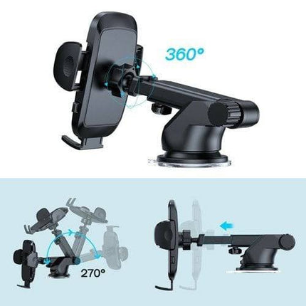 Joyroom Joyroom Auto Telefoonhouder met Telescopisch Uitschuifbare Arm voor Dashboard en Voorruit Zwart Hurtel 5