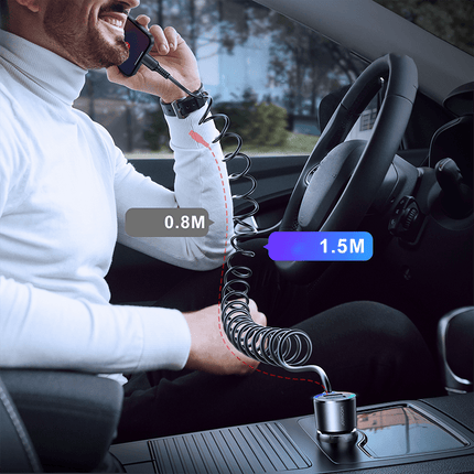 Joyroom Autolader Oplader Lightning & USB - A Snellader - 17W (1.5m) [Triple Fast Car Charger] - VCTparts.nl