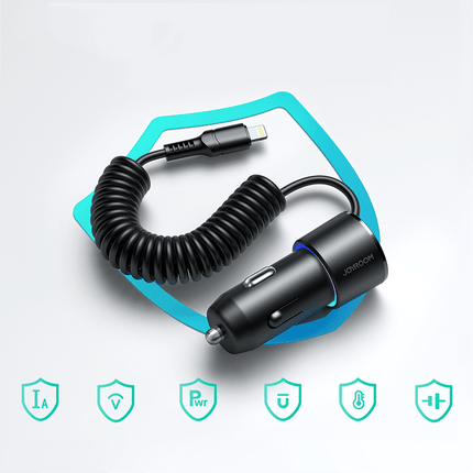 Joyroom Autolader Oplader USB - C & USB - A Snellader - 17W (1.5m) [Triple Fast Car Charger] - VCTparts.nl