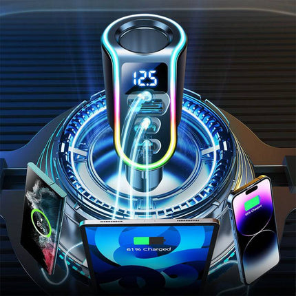 Joyroom Autolader Snellader 4 in 1 USB - A & USB - C - 150W Zwart [5x Fast Car Charger] - VCTparts.nl